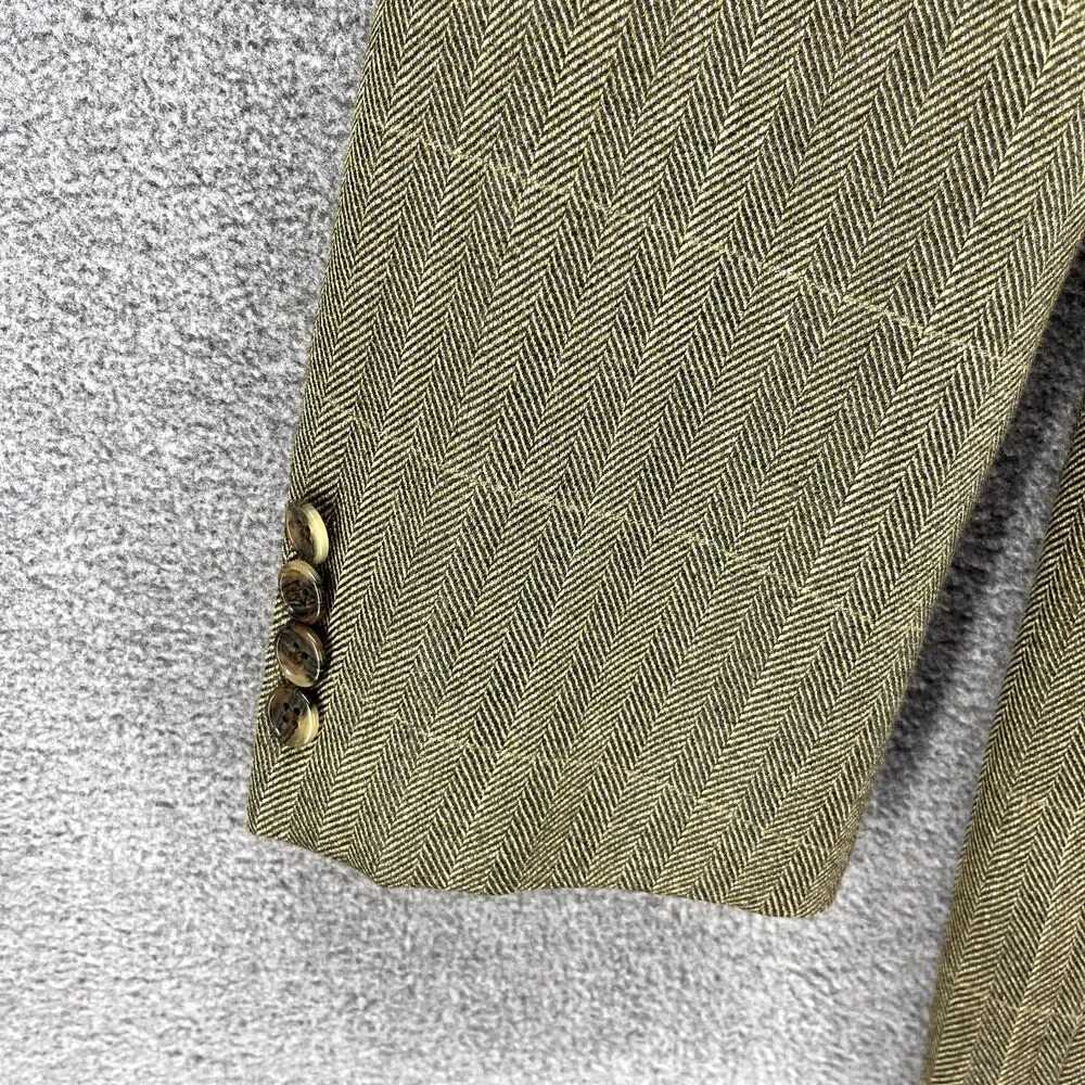 Joseph Abboud Suit Jacket Mens 42R‎ Brown Plaid Wool Two Button Coat Blazer